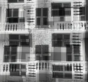 Schwarzes und weißes Fenster abstrakt