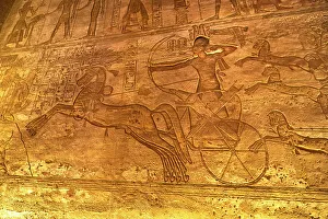 Egypt Tourism Attractions Drucke: Abu Simbel. Ancient Temple Complex cut into solid rock