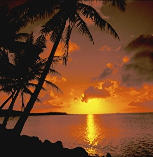 Australian Coastal Landscape Drucke: Australia. Ocean view at sunset