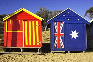 Brighton Beach Huts Drucke: Bathing Boxes, Middle Brighton Beach, Port Phillip Bay, Melbourne, Victoria, Australia