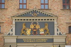 Brick Facade Design Drucke: code of arms, Rostock_Germany
