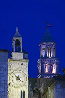 Croatian Coast Scenery Drucke: CROATIA, Central Dalmatia, SPLIT. Old town SPLIT- Narodni (People s) Square Clocktower