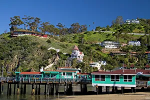 Die Grüne Piers im Hafen von Avalon auf der Insel Catalina, Kalifornien, Vereinigte Staaten