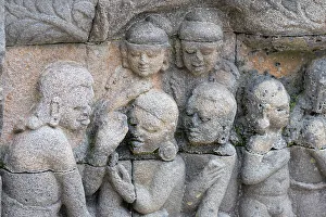 Borobudur Temple Drucke: Indonesia, Java, Borobudur. Largest Buddhist monument in the world