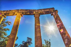 Jerash Archaeological Site Drucke: Ionic columns Sun Oval Plaza, Jerash, Jordan. Jerash came to power from 300 BC to 600 AD