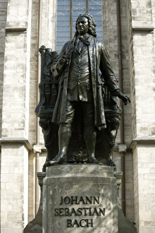 St Thomas Church Leipzig Drucke: LEIPZIG18545-2012-BARTRUFF. CR2 - Statue of J. S. Bach on grounds of St. Thomas Church