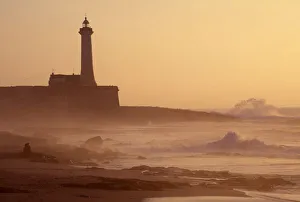 Lighthouse At Sunset Drucke: Morocco, Rabat
