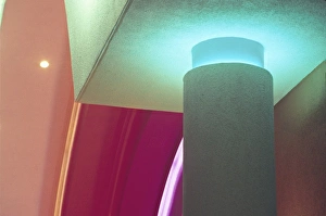 Nighttime City Views Drucke: Neon building lighting