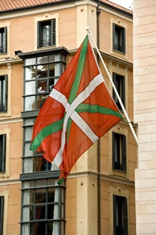 EU Travel Destinations Drucke: Spain, Bilbao. Basque flag