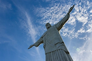 Skulptur von Christ dem Erlöser auf Corcovado in Rio de Janeiro Brasilien