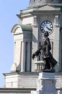 Quebec City Canada Drucke: Statue of Samuel Champlain in Quebec City, Quebec, Canada. canada, canadian