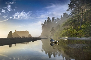 Olympic National Park Sunset Drucke: Sunset at Ruby Beach, Olympic National Park, Washington, USA