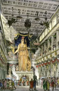 Bildhauerei Drucke: Büste der Athene im Parthenon von antiker Athen
