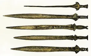 Britische Geschichte Drucke: Zeltenbronze Schwerter