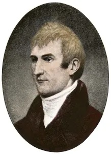 Hand Colored Engraving Art Drucke: Portrait of explorer Meriwether Lewis