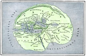 Karte des flachen Erdes nach Herodotos