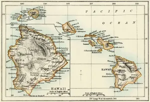 Karte von Hawai, 1870er Jahren