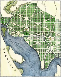 Amerika Drucke: Pläne für Washington D.C., 1793