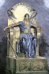 Nordische Mythologie Drucke: Odin auf seinem Thron