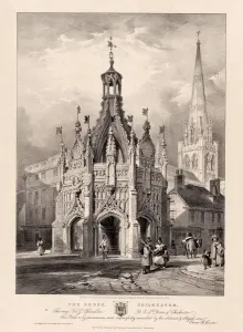 West Sussex Drucke: Litografie der Kreuzigung in Chichester, 1834