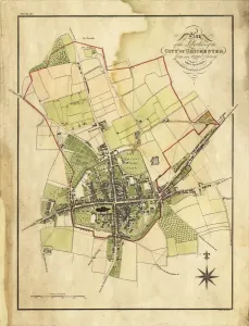 West Sussex Drucke: Karte von Chichester, 1812