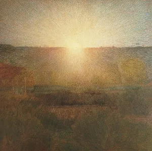 Drucke von Ein Bild von Giuseppe Pellizza da Volpedo, das 1904 entstand Zeitgenössische Kunst Drucke: Giuseppe Pellizza da Volpedo - 'Der Sonnenaufgang' (1904)