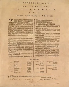 American Revolution Documents Drucke: An authenticated copy of the Declaration of Independency