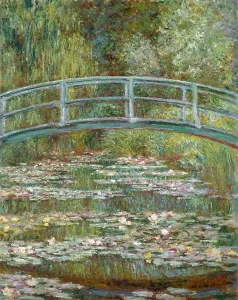 Drucke von Brücke über ein Teich mit Wasserlilien, von Claude Monet, 1899, französische Impressionistin Ölmalerei Claude Monet Drucke: Brücke über ein Teich mit Wasserlilien