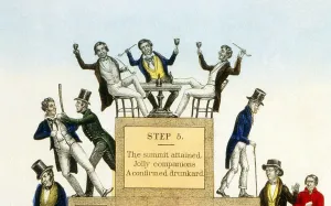 Temperance Movement History Drucke: The drunkard's progress. Hand-colored lithograph, ca. 1846