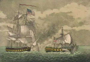 War Of 1812 Drucke: War 1812. Capture of Sloop of War, HMS Java, by the Frigate USS Constitution