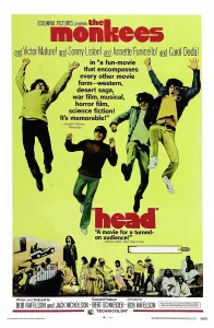 Drucke von HEAD, The Monkees: von links-Peter Tork, Davy Jones, Michael Nesmith, Mickey Dolenz, 1968, Posterart Pop-Art Drucke: HEAD, The Monkees: von links - Peter Tork