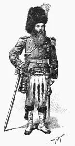 Schottischer Oberst, ca 1894. Oberst Joseph Laing von der aufgelösten 79er Regiments