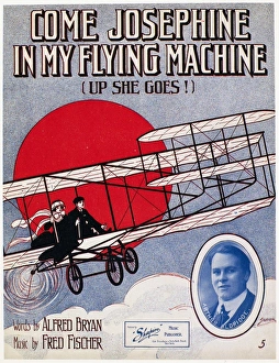 Amerikanischer Schallplattencover zu Come Josephine in Meinem Flugzeug, mit Musik von Fred Fisher und Texten von Alfred Bryan aus dem Jahr 1910