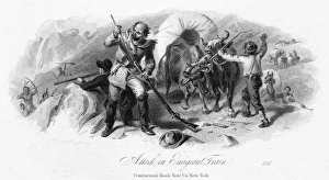 Angriff auf den Flüchtlingszug; Münzbildung 1847 nach F.O.C.Darley