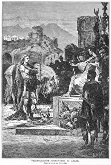 Roman Empire Historical Figures Drucke: CAESAR AND VERCINGETORIX. Vercingetorix (d)