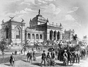 Gedenkstätte Drucke: ZENTENARIALE MESSE, 1876. Denkmalhalle der Zentenarialschau in Philadelphia (Pennsylvania)