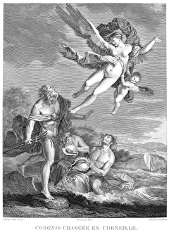 Hellenic Republic Artwork Drucke: CORONIS. Coronis, pursued by Neptune