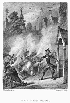 Antique Steel Engraving Drucke: CRUIKSHANK: PIPE PLOT. The pipe plot