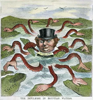 British Empire Karten Drucke: Der Teufelsfisch im ägyptischen Wasser