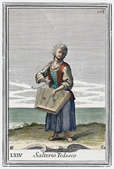 Arnold Van Westerhout Engraving Drucke: DULCIMER, 1723. Copper engraving, 1723, by Arnold van Westerhout