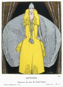 Frauenmoden, 1920. Eine Frau in einem Abendkleid von Paul Poiret