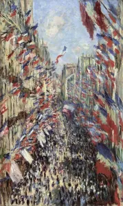 Drucke von MONET: FEIERLICHKEIT, 1878. Die Rue Montorgueil in Paris. Feier am 30 Juni 1878. Öl auf Leinwand von Claude Monet, 1878 Claude Monet Drucke: MONET FEIERLAGE, 1878. Die Rue Montorgueil in Paris. Feier am 30 Juni 1878