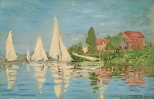 Drucke von MONET: REGATTAS, C 1872. Regate aus Argenteuil. Öl auf Leinwand von Claude Monet um 1872 Claude Monet Drucke: Monet : Regattas , C 1872 . Regatas aus Argenteuil