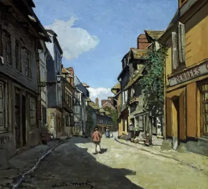 Drucke von MONET : RUE DE LA BAVOLE . Rue de la Bavole , Honfleur . Öl auf Leinwand , Claude Monet , 1864 Claude Monet Drucke: Monet: Rue de La Bavole. Die Rue De La Bavole in Honfleur ist ein Gemälde mit Öl auf Leinwand von Claude Monet
