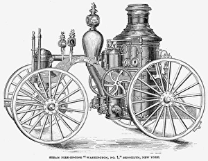 Vintage Fire Engines For Sale Drucke: FIRE ENGINE, 19th CENTURY. A steam fire-engine