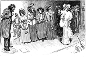 Pen And Ink Art Drucke: GIBSON GIRLS, c1902. Studies in expression. The author and the soubrette. Pen
