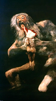 Drucke von Goya: Saturn, 1819-23 Saturn verschlingt einen Sohn. Öl von Francisco Goya, 1819-23 Francisco Goya Drucke: Goya: Saturn, 1819-23. Satyr devorant un fils (Öl von Francisco Goya, 1819–23)