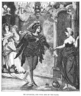 Germanic Mythology Illustrations Drucke: GRIMM: KING THRUSHBEARD. He advanced