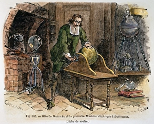 Drucke von Otto von Guerickes Generator aus dem Jahr 1663 Otto Von Guericke Drucke: Otto von Guerickes Elektromagnetgenerator aus dem Jahr 1663