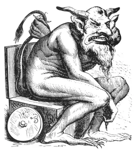 Halloween Drucke: TEUFEL: Belphegor. Der biblische Dämon des Bösen